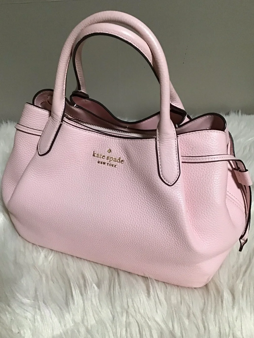 Kate spade Lrg dumpling pink pebble leather satchel purse